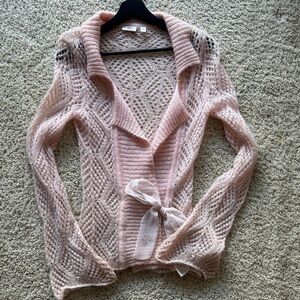 Jennifer Lopez Blush Pink Knit Cardigan Y2K